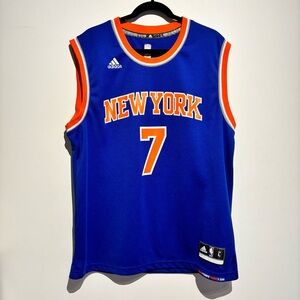 New York Knicks Carmelo Anthony Jersey Adidas NBA Large Blue Vintage Mens #7